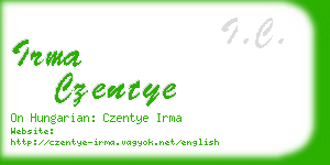 irma czentye business card